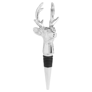 Silver nickel reindeer bottle stopper with Nordic design, perfect for wine and liquor bottles. by Sostter at brixbailey.com