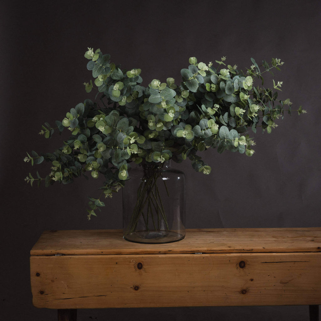 Lifelike 70cm artificial eucalyptus spray with silver-green leaves for home decor, no maintenance required by Sostter at brixbailey.com