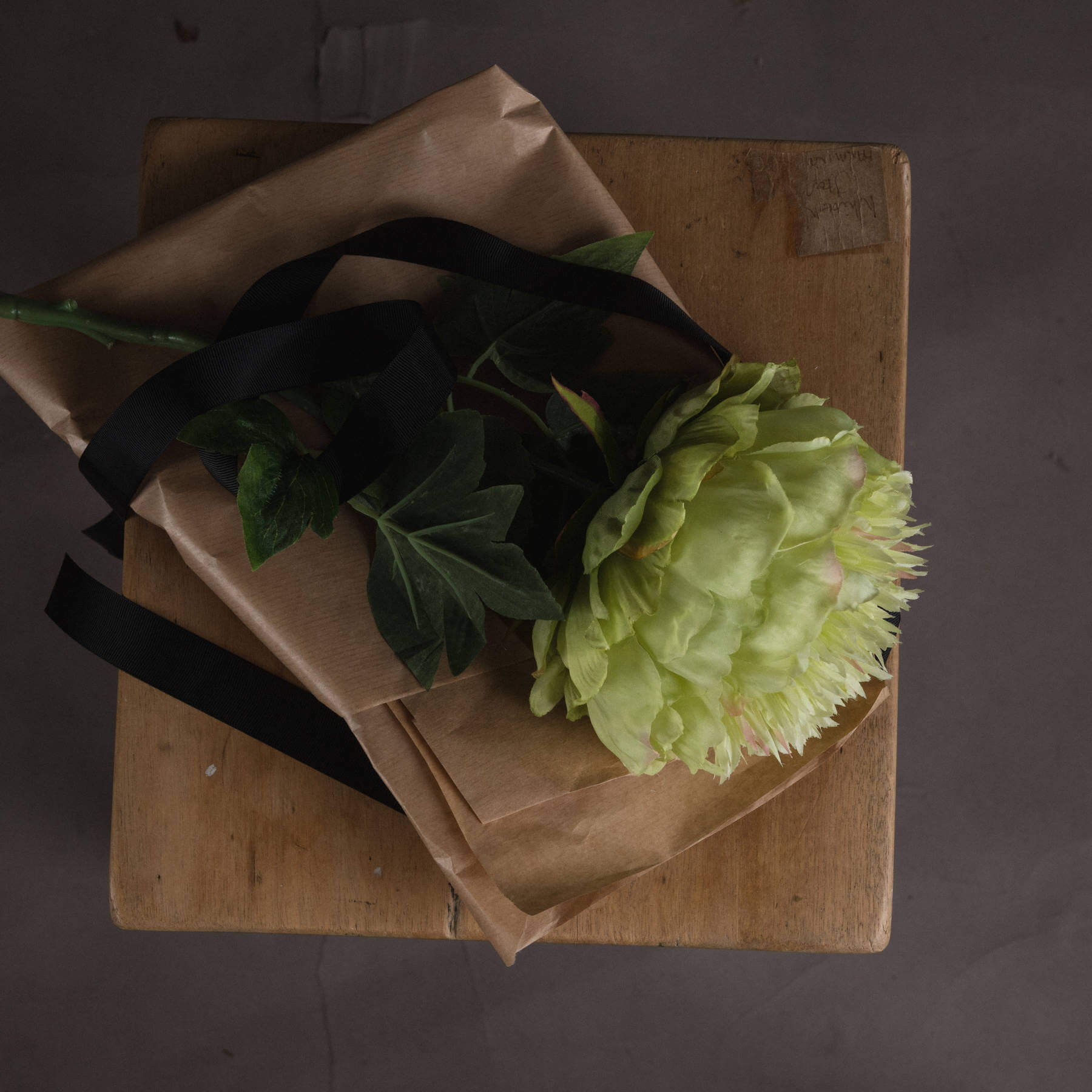 Lifelike green peony artificial stem with soft sage petals, 43 cm tall, perfect for farmhouse or modern decor by RoomLondon at brixbailey.com