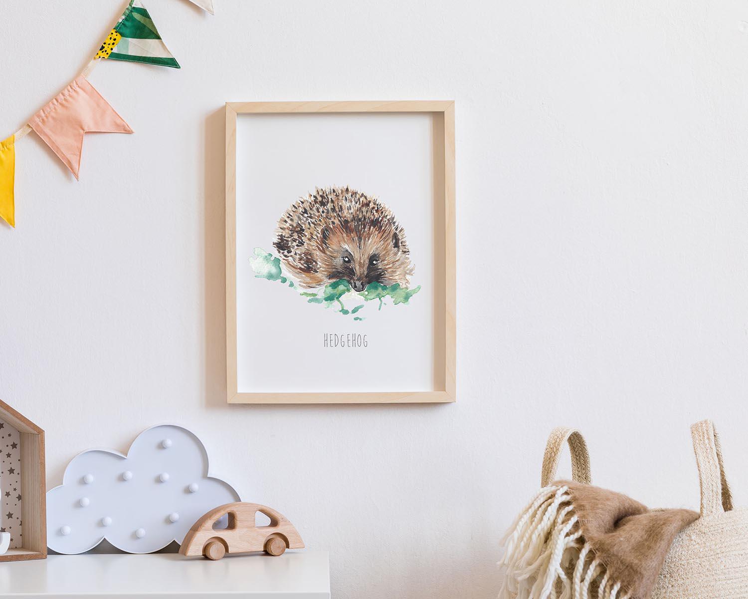 Hedgehog Watercolour Art Print