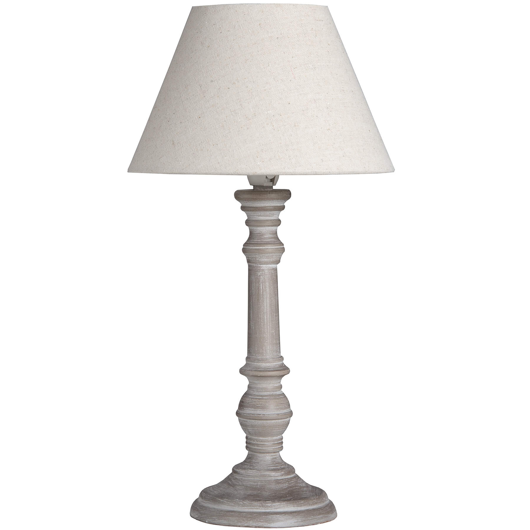 Pella table lamp with rustic wood base and linen shade in warm beige, perfect for cozy farmhouse decor by Sostter at brixbailey.com