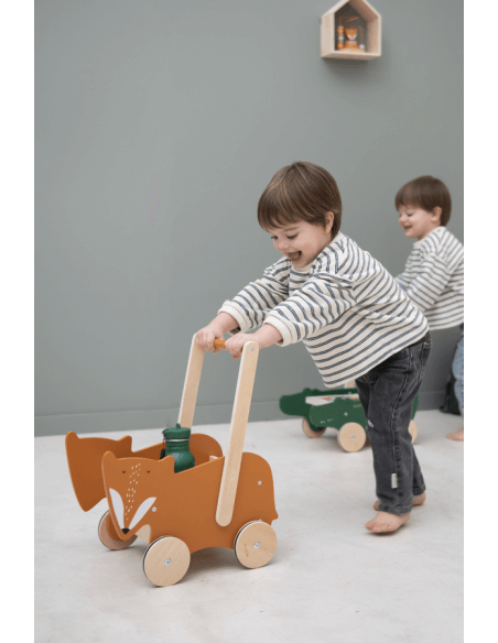 Crocodile Wooden Stroller for Kids – Safe & Eco-Friendly by Trixie Baby at brixbailey.com