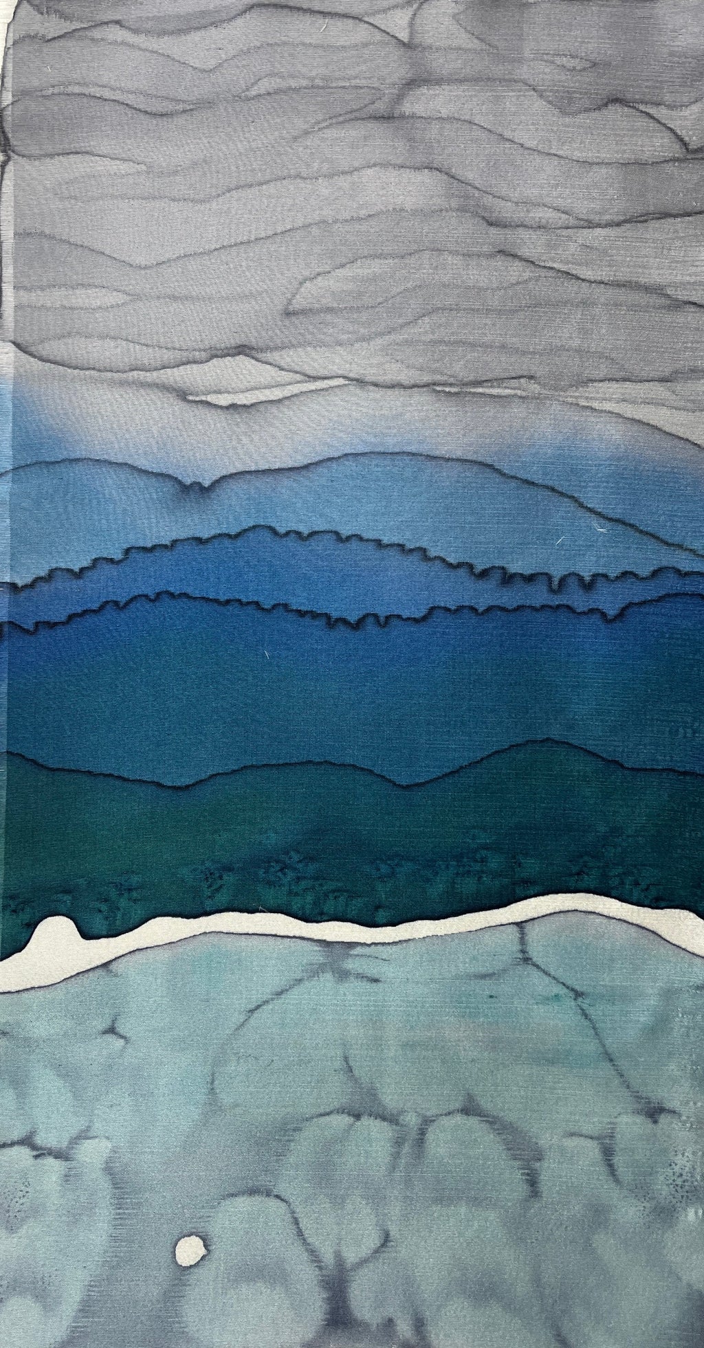 "Cloudy Summer Day” - Hand-dyed Silk Wall Hanging  - $95