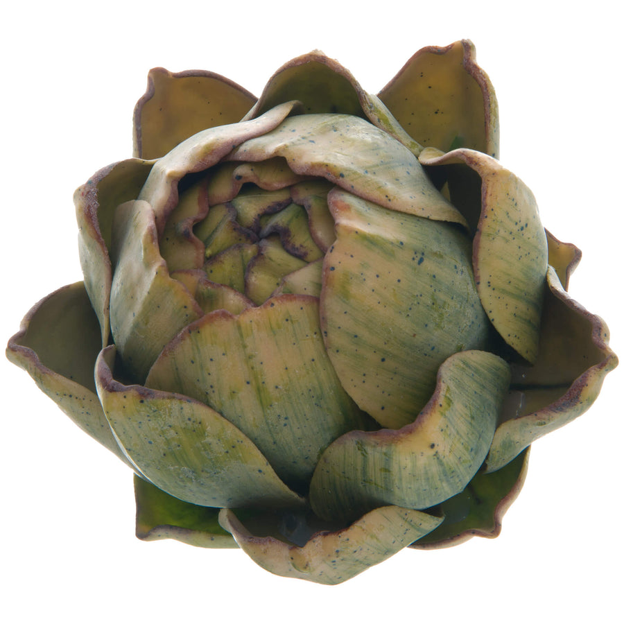 Realistic artificial artichoke with lifelike green leaves, perfect for no-maintenance home decor by Sostter at brixbailey.com