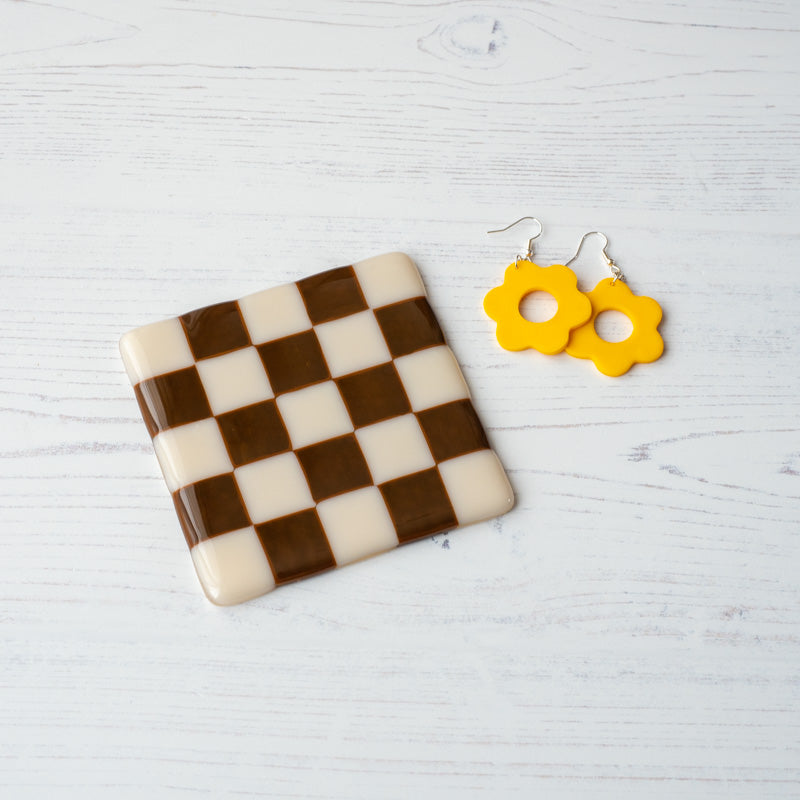 10cm Chequered Dual Coloured Coaster - Bullseye Collection