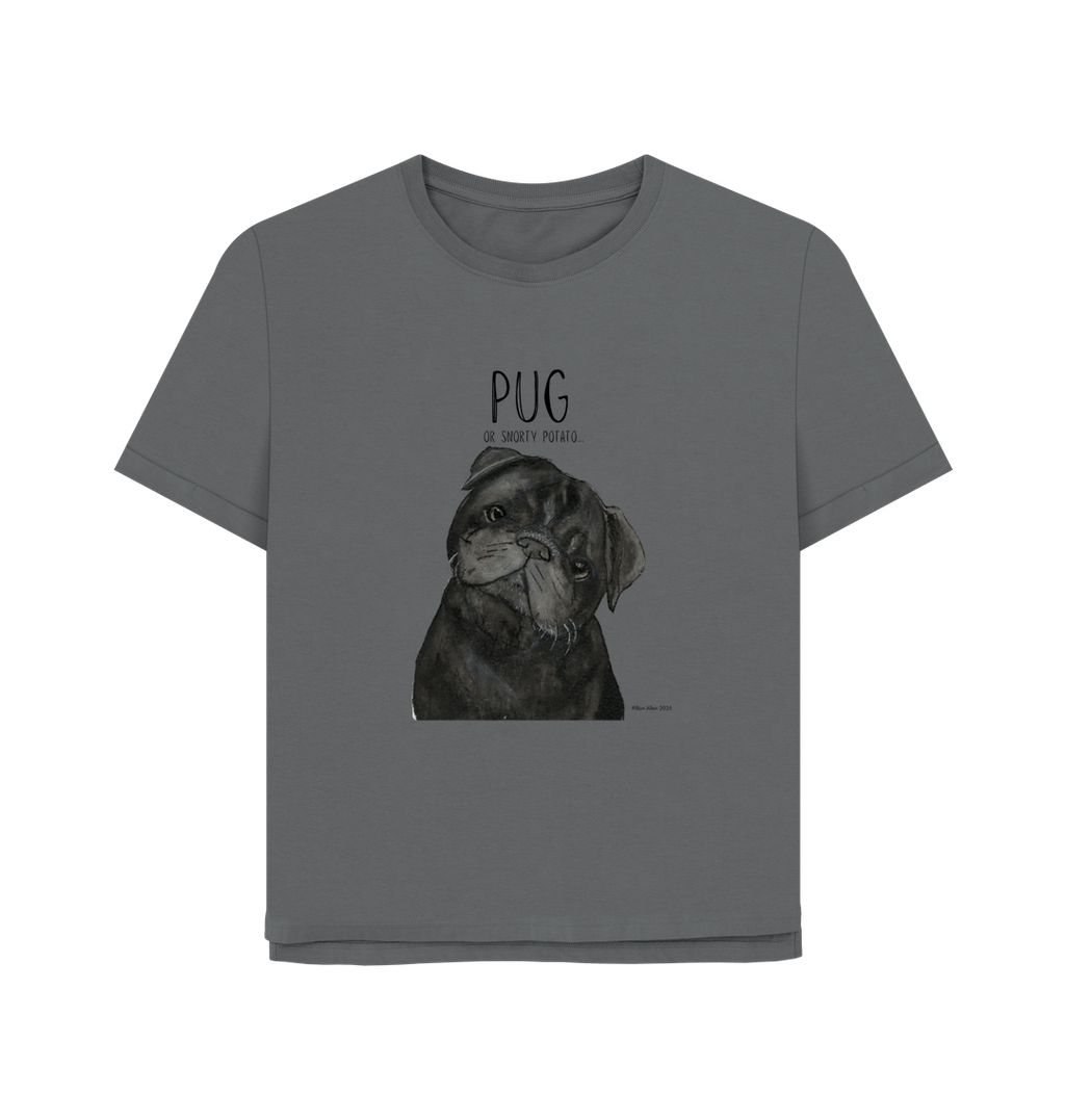 Snorty Potato Women’s Relaxed Fit Tee – Pug Life, Comfier Than Ever!