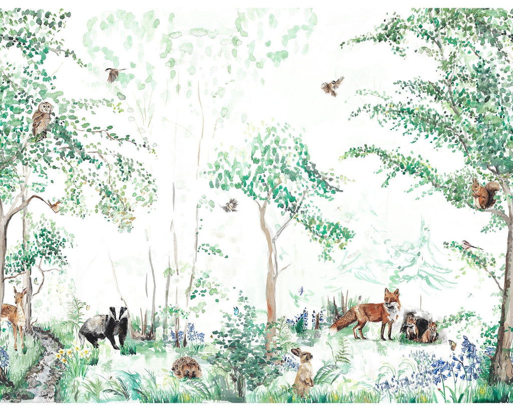 Woodland Animals Children's Mural Wallpaper