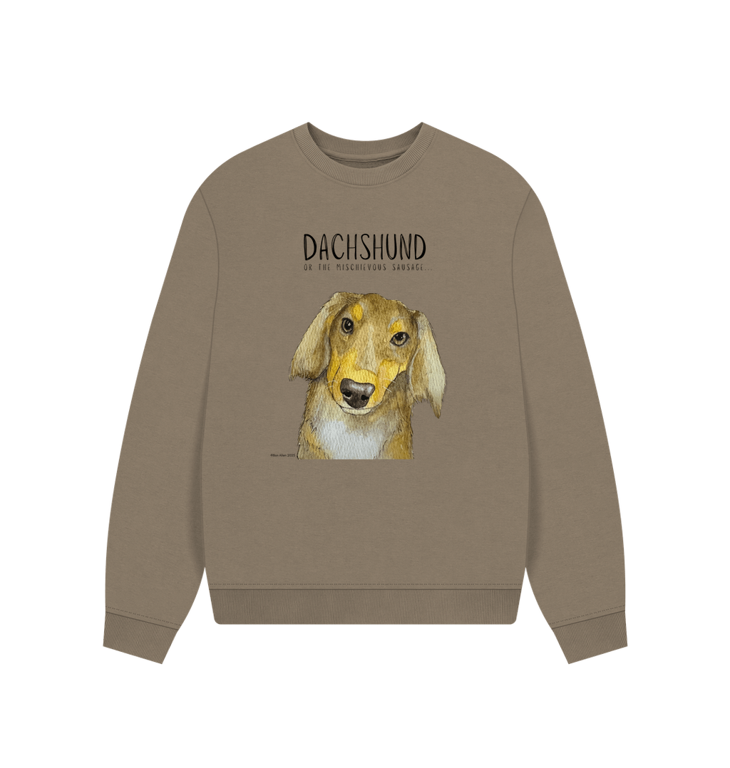 Comfy, Cozy, & Cute: The Long Haired Dachshund Oversized Sweatshirt"