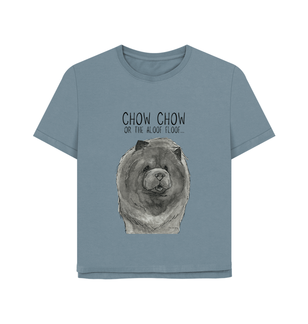 Stylish & Comfy: Blue Chow Chow Women's Relaxed Fit T-Shirt – The Perfect Fit for Dog Lovers!