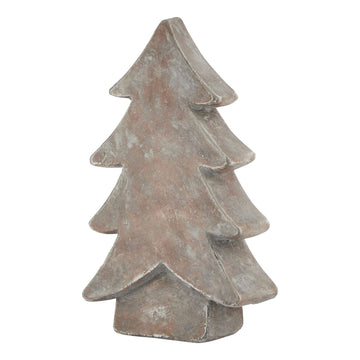 Brown ceramic Christmas tree with minimalist design, rustic holiday centerpiece, handcrafted for elegant seasonal decor by Sostter at brixbailey.com