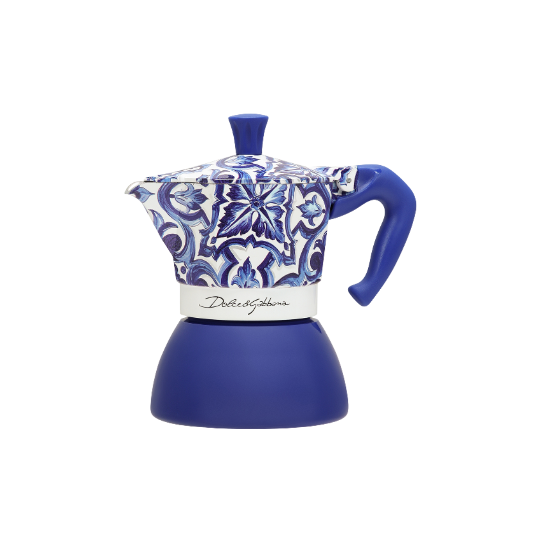 Blue Mediterranean Moka Induction Stovetop Coffee Maker