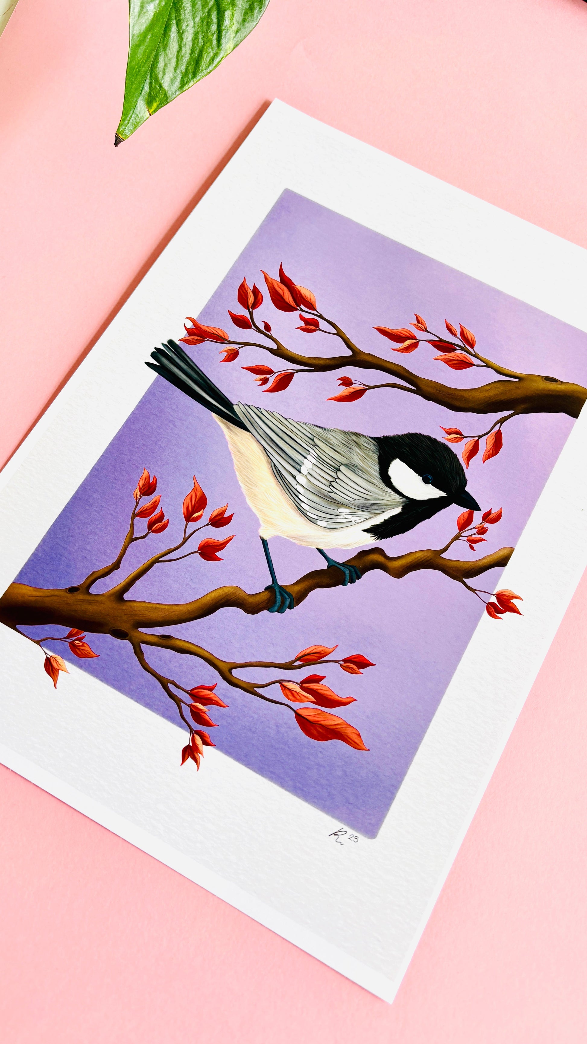 Coal Tit Autumn Art Print for Nature Lovers