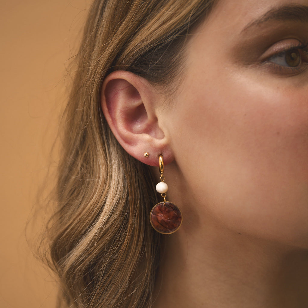 Celestia Stud Huggie Duo Disc