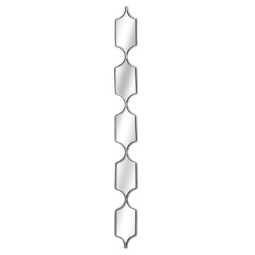 Contemporary silver metal mirror with sleek design, enhances light and space, 145cm height, modern home decor by Sostter at brixbailey.com