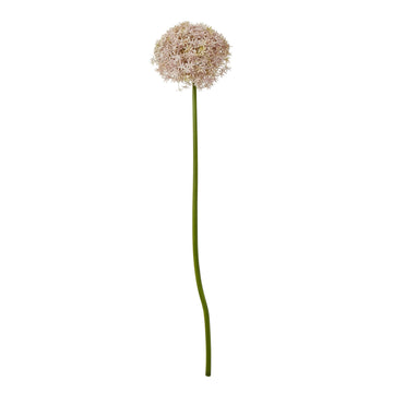 Lifelike lavender faux allium stem, 35 tall with spherical lilac blooms, realistic plastic texture for home decor. by Sostter at brixbailey.com