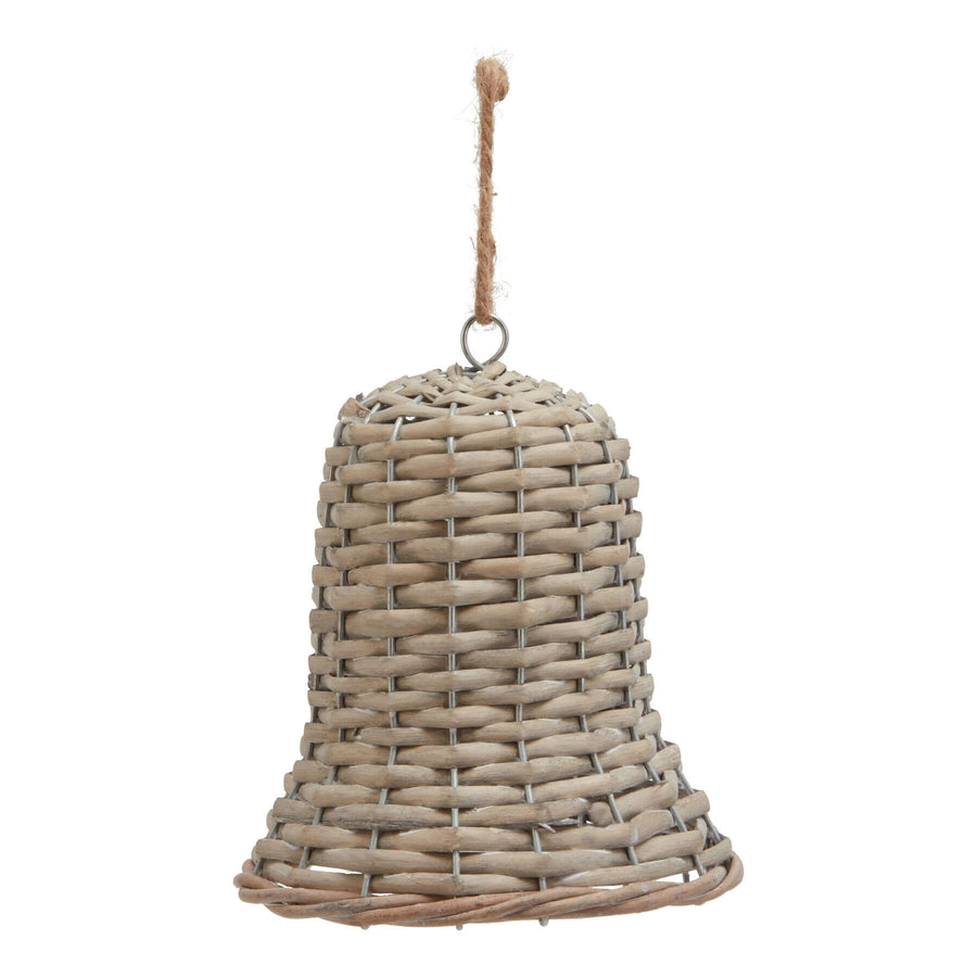 Handwoven wicker holiday bell, rich brown, 15cm, creates magical shadow patterns when lit - Noel Collection artisan decor. by Hill Interiors at brixbailey.com