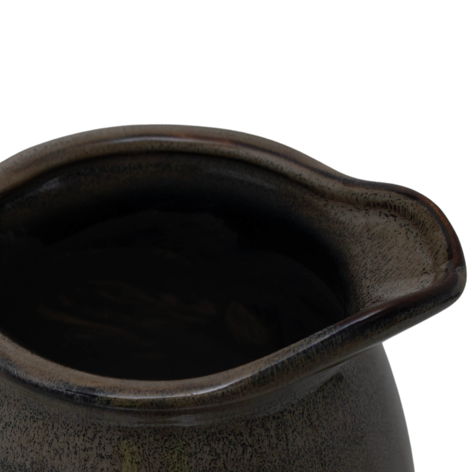 Handcrafted ceramic vase with charcoal-to-olive ombre reactive glaze, organic modern design, 22cm height. by Sostter at brixbailey.com