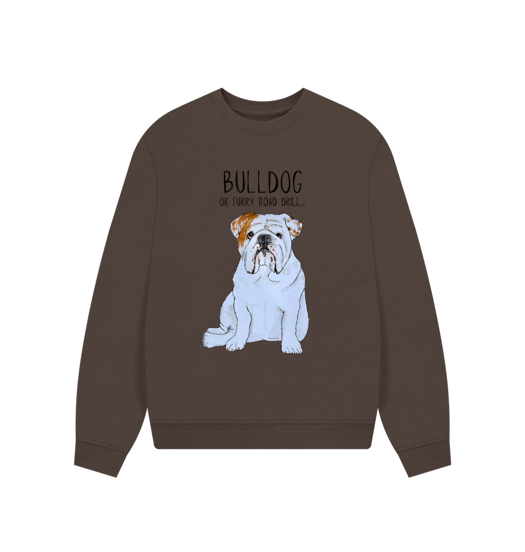 Bulldog Bliss: Furry Road Drill Oversized Sweatshirt for Fierce & Cozy Style!