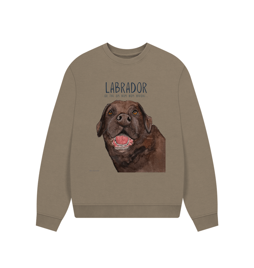 Will Sit for Snacks: The Chocolate LabradorOversized Sweatshirt