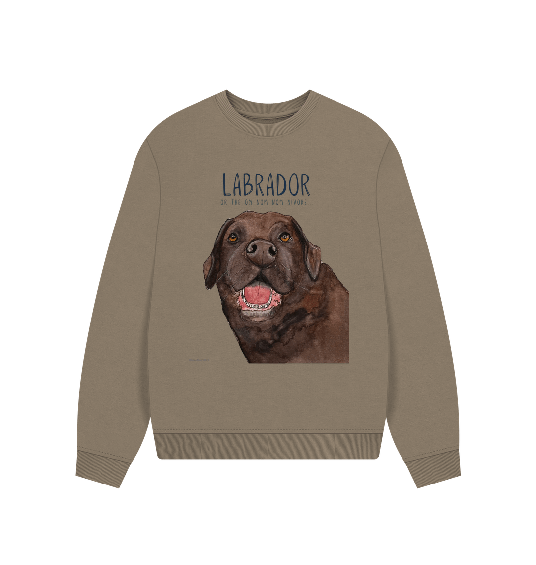 Will Sit for Snacks: The Chocolate LabradorOversized Sweatshirt