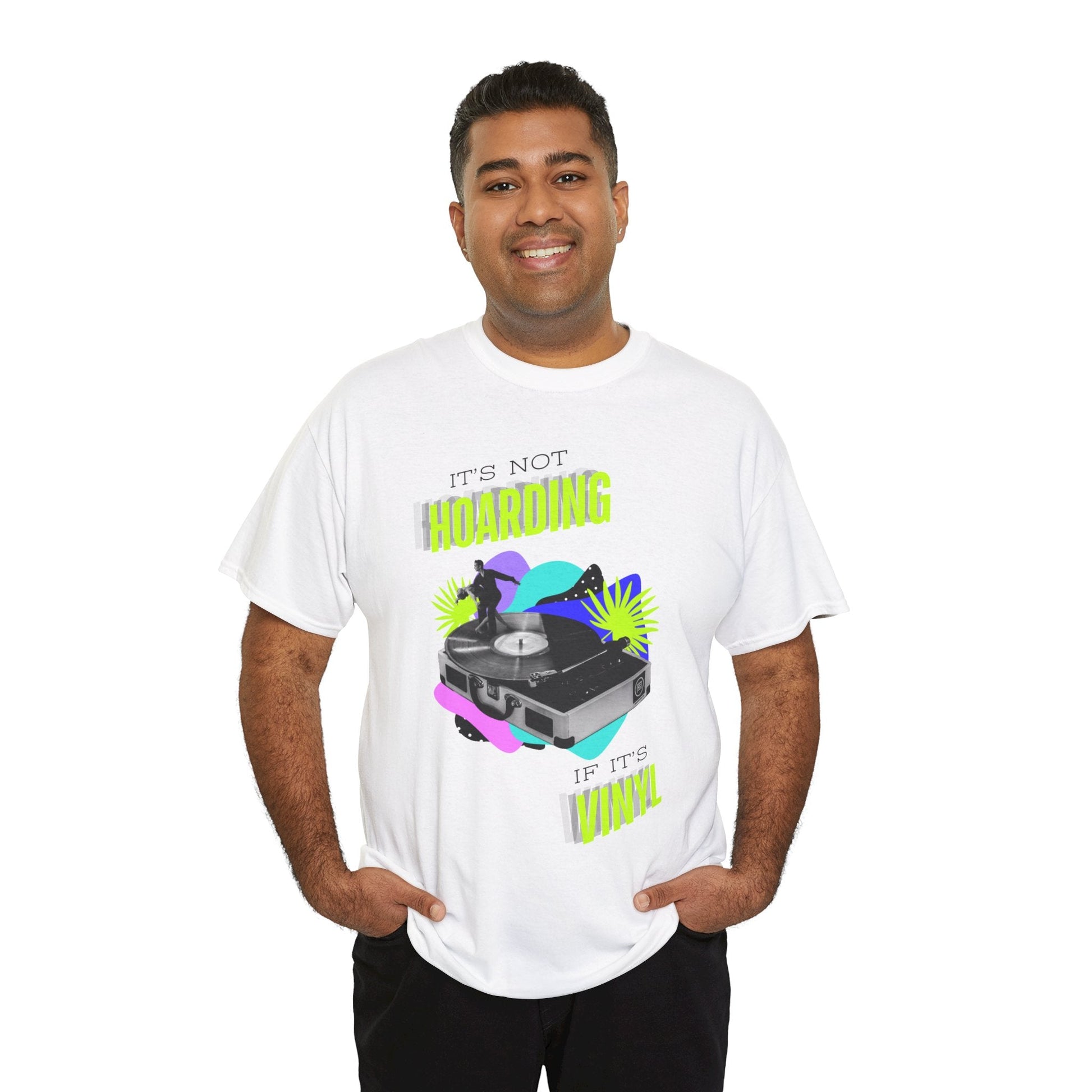 It's Not Hoarding If It's Vinyl Fluorescent Men's T-Shirt