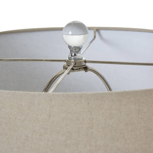 Grey Shadows Table Lamp with ombre glass base and neutral linen shade, 67cm tall, contemporary lighting for home decor by sostter at brixbailey.com