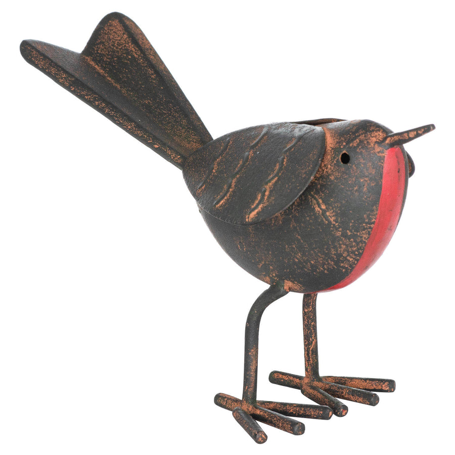 Rustic reclaimed metal ornament in rich brown, weathered finish, 11cm tall, perfect for eclectic home decor by Sostter at brixbailey.com