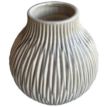 Handcrafted brown ceramic fleck vase with textured finish, 18cm tall, modern organic decor centerpiece. by Sostter at brixbailey.com