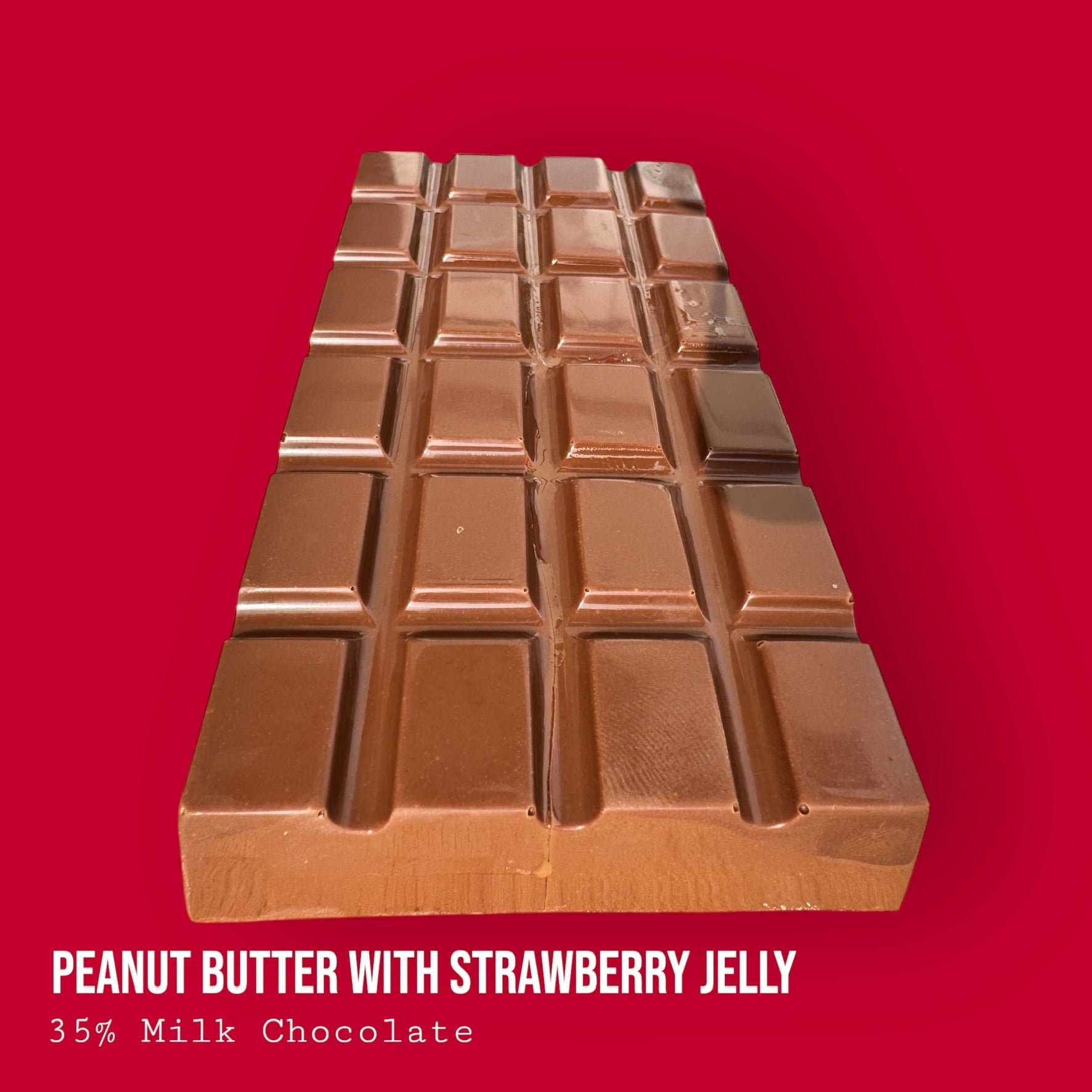 Crunchy Peanut Butter with Strawberry Jelly Topped with Salted Peanuts in Milk Chocolate 230g
