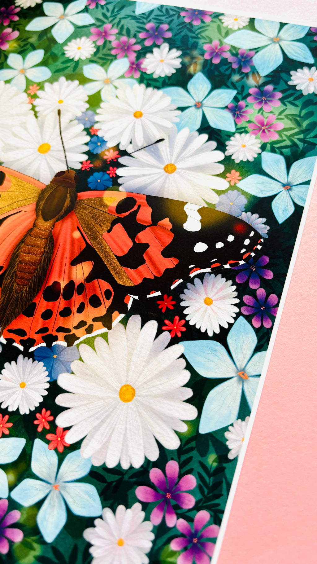 Butterfly and Wildflower Art Print- Multiple Sizes Available