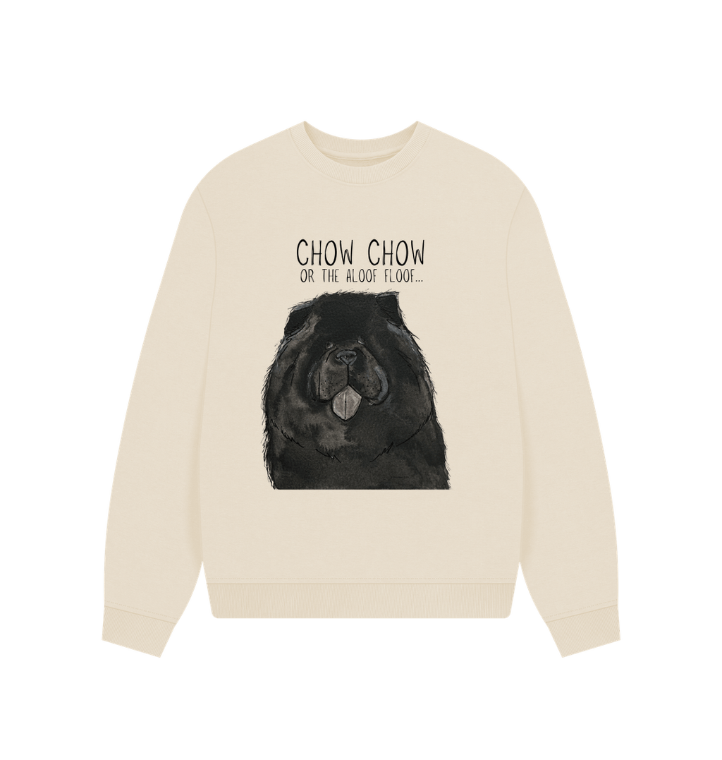 Black Chow Chow Women's Oversized Sweatshirt – Featuring the Aloof Floof Design!