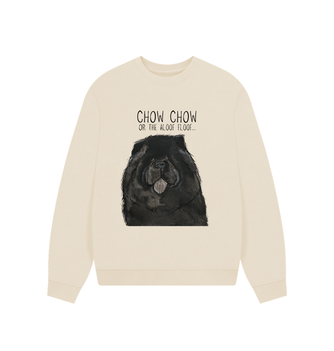 Black Chow Chow Women's Oversized Sweatshirt – Featuring the Aloof Floof Design!