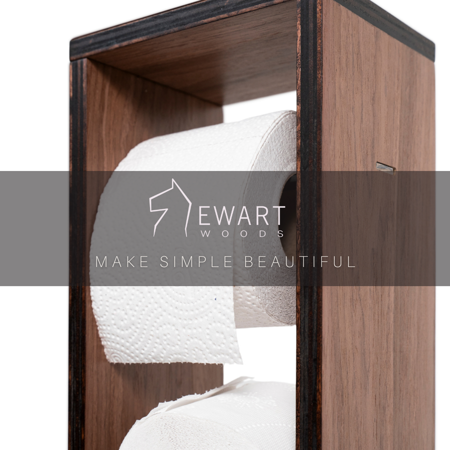 Rustic Birch Plywood Toilet Paper Holder – No Drill, Stylish & Practical by Ewart Woods at www.brixbailey.com