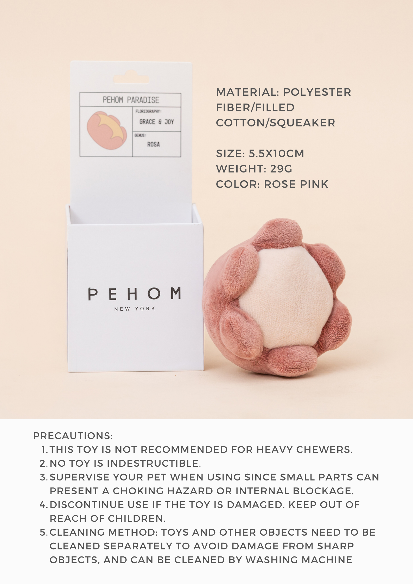 Paradise Rose Pet Toy with Hidden Treat Pocket