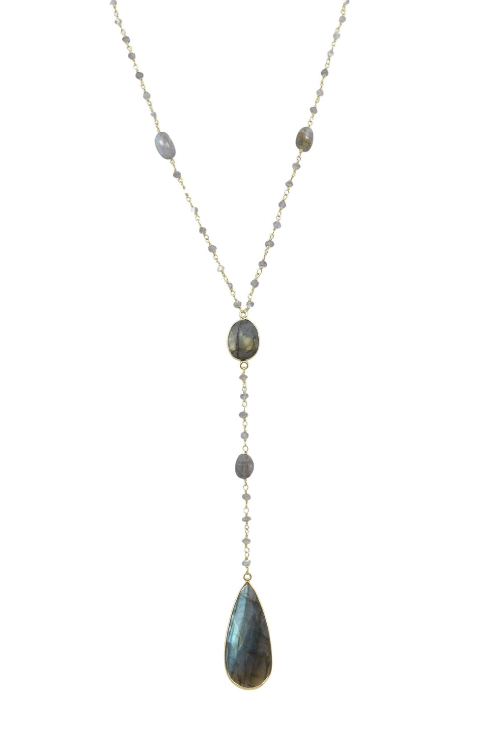 Diana Montecito Necklace in Labradorite with Drop