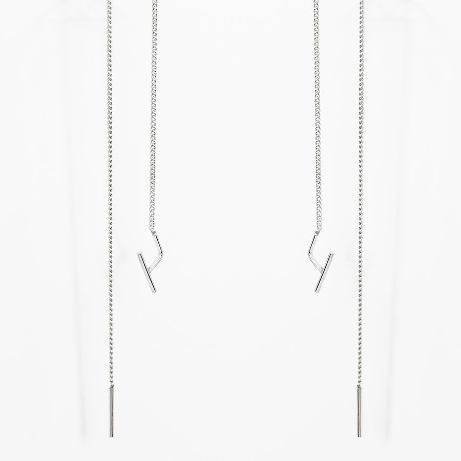 SWING Silver Earrings – Minimalist Elegance & Modern Design by Maarja Palu at www.brixbailey.com