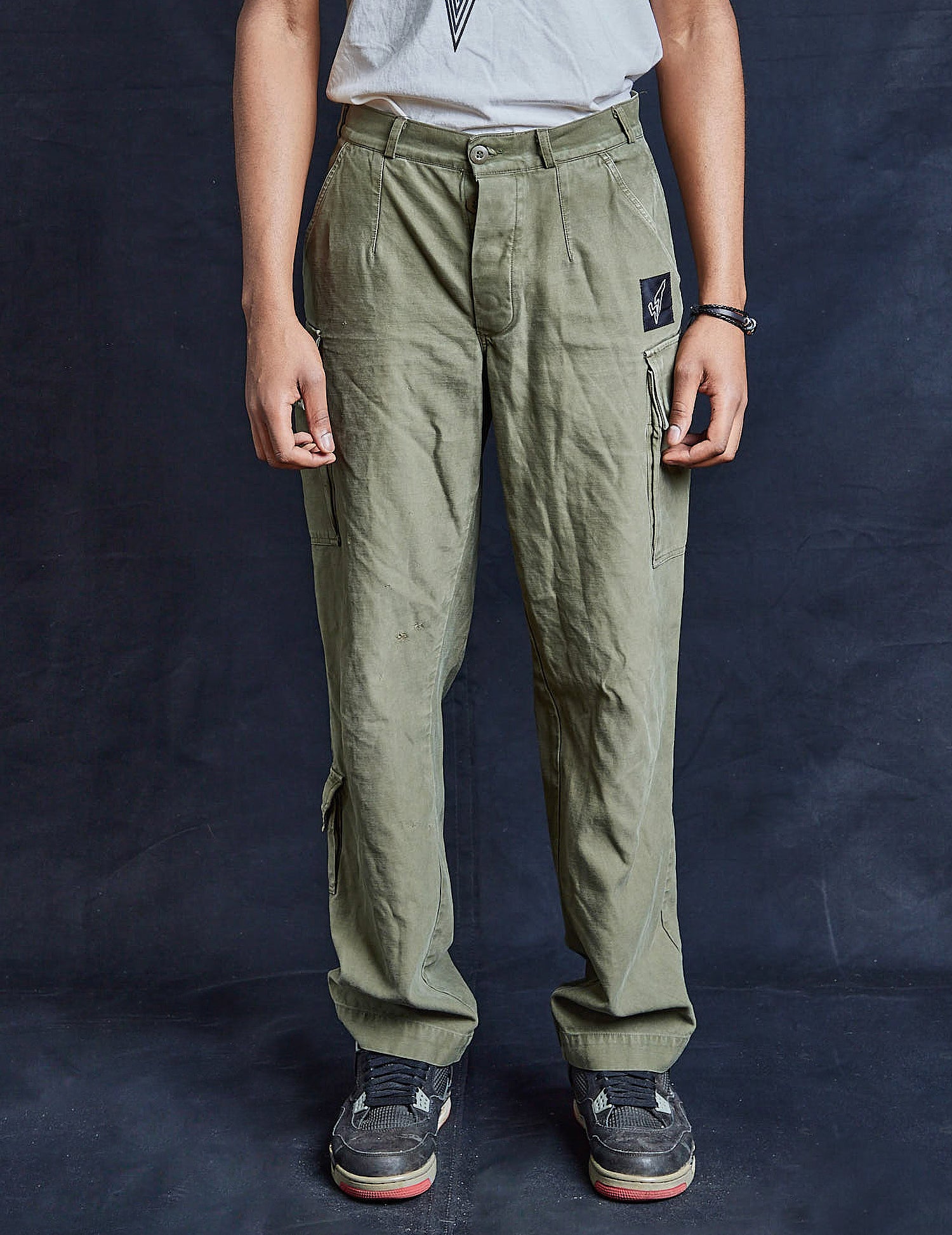 Olive Khaki Cargo Trousers