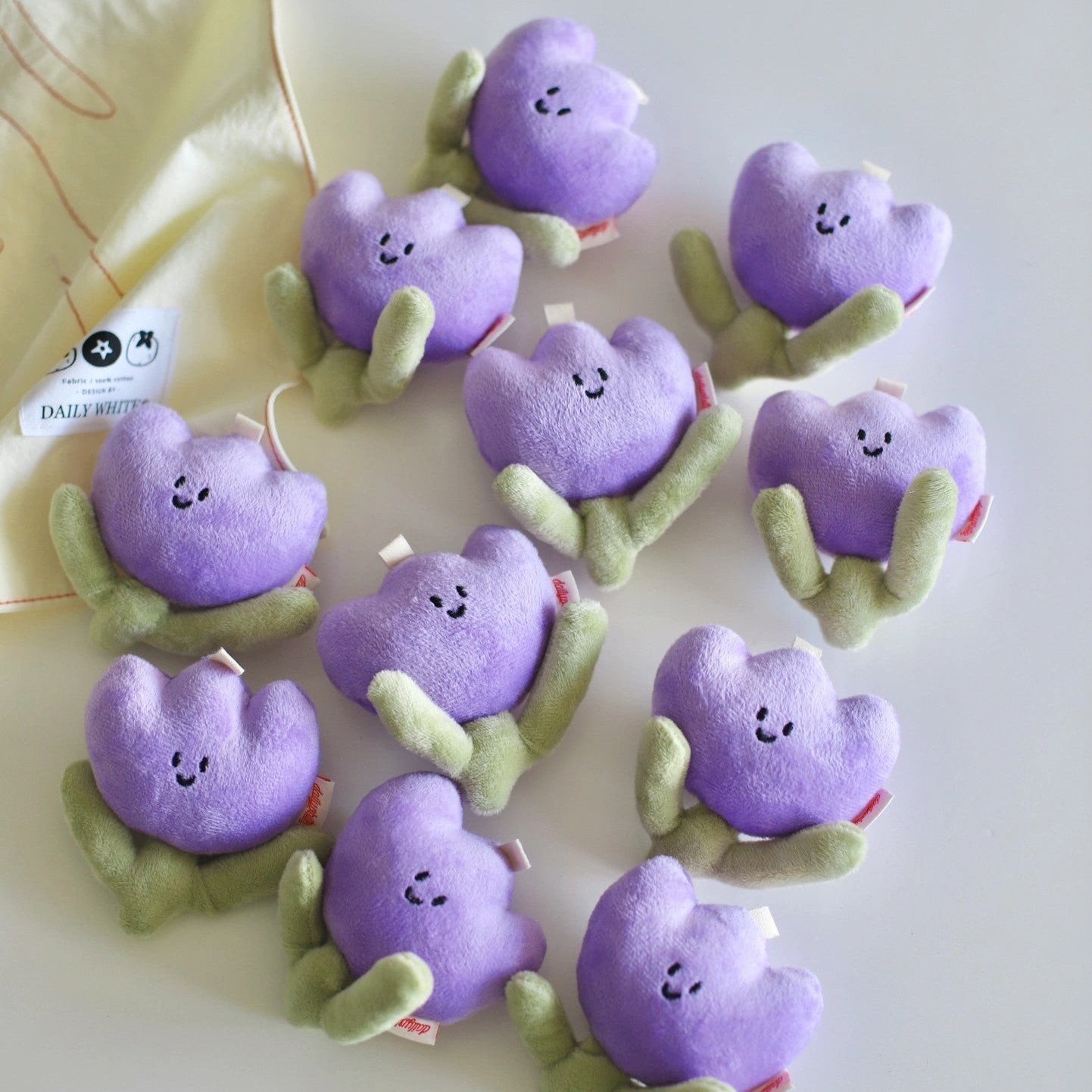 Spring Tulip Bag Charm in White