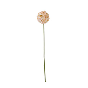 White apricot allium artificial flower with spherical umbel and green stem, 22 inches tall, for home decor. by sostter at brixbailey.com