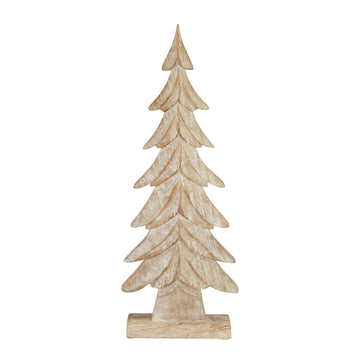 Handcrafted rustic wooden holiday trees with intricate carvings, natural wood grain, in rich brown tonesâ€”set of two. by Sostter at brixbailey.com
