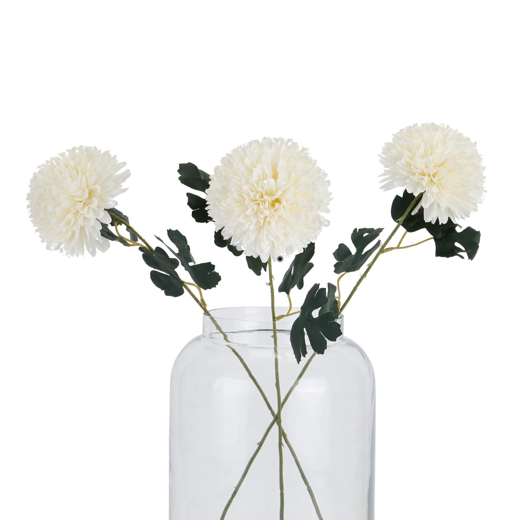 Lifelike white artificial chrysanthemum stem, 54cm, with realistic plastic petals for year-round floral decor by Sostter at brixbailey.com
