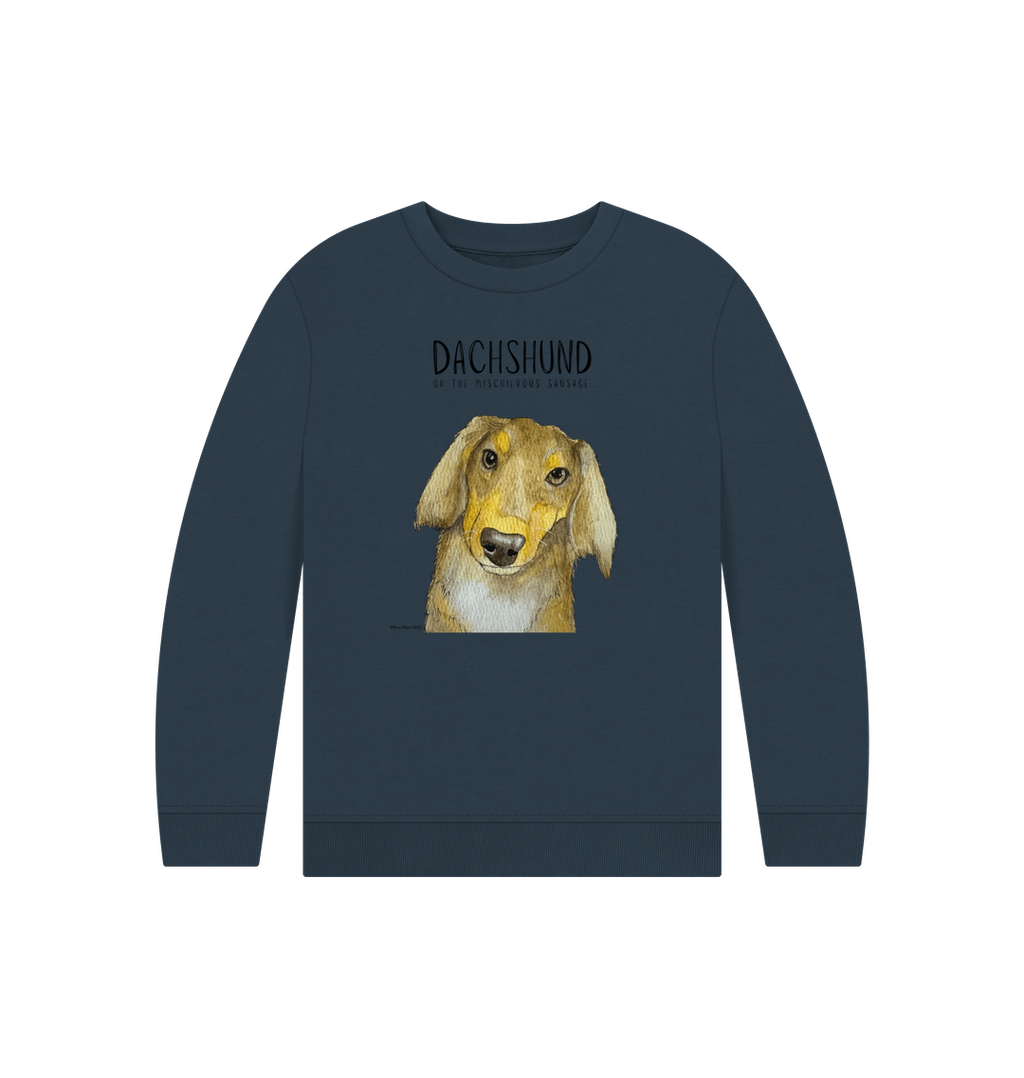Snuggly Long Haired Sausage Dog Kids' Sweatshirt – Ethically Made Cuteness!