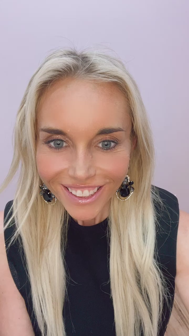 Black Fancy Geometric Earrings