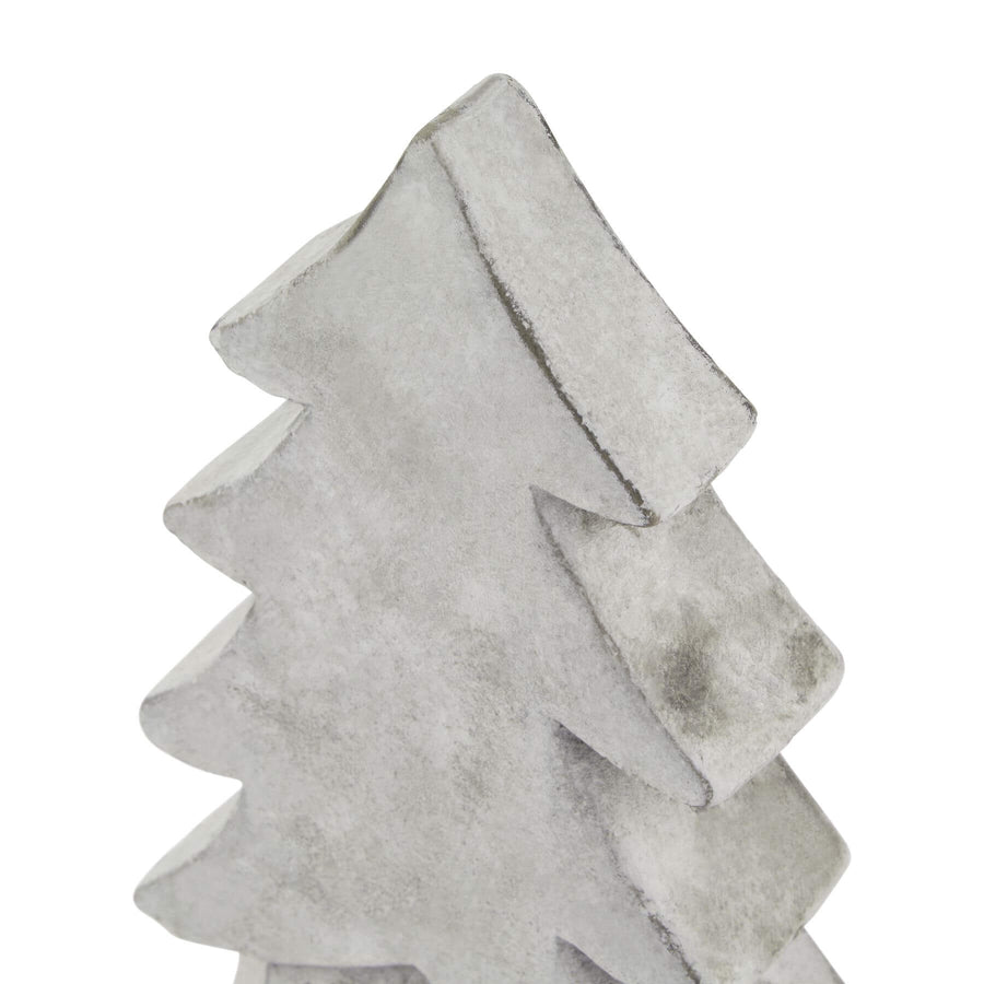 Medium ceramic Christmas tree with elegant white stone finish, perfect for holiday decor by Sostter at brixbailey.com