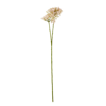 Lifelike pink faux hydrangea stem with realistic petals and foliage, perfect for vases or floral arrangements  by Sostter at brixbailey.com