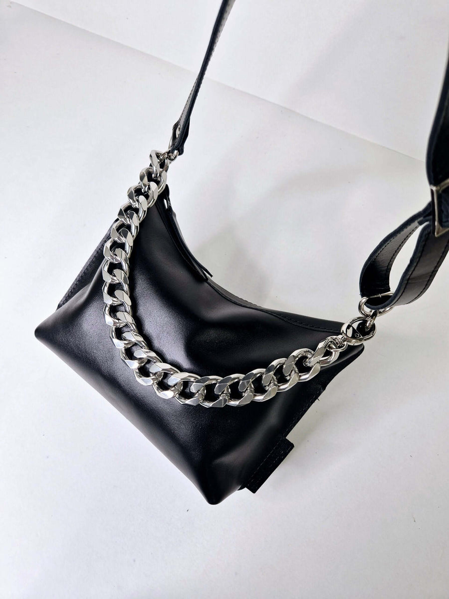 Classic Black Sparkle Handbag – Elegance & Versatile Style by Zelma Kraft at brixbailey.com