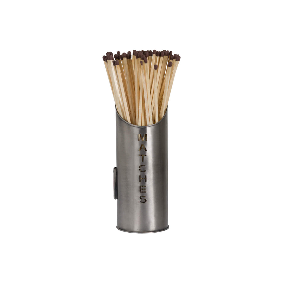 Handcrafted aged pewter fireplace set with log holder and matchstick compartment, rustic metal finish. by Sostter at brixbailey.com