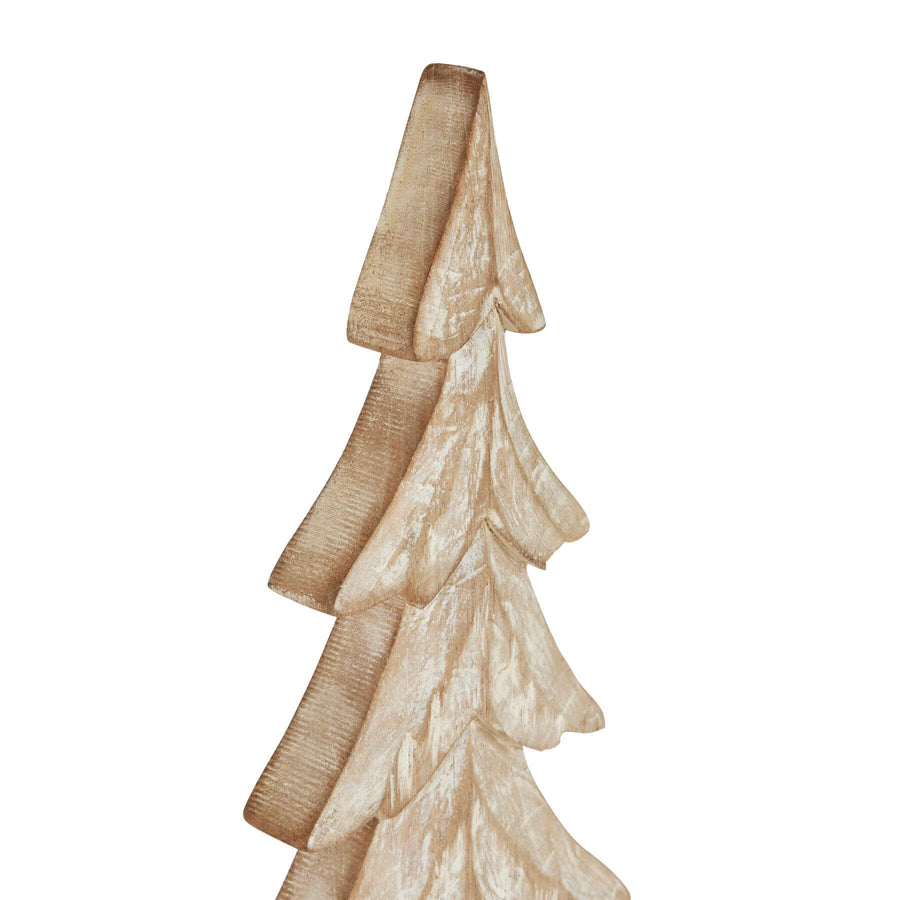 Hand-carved wooden Christmas tree, rich brown, intricate craftsmanship, heirloom holiday decor for mantel or table by Sostter at brixbailey.com