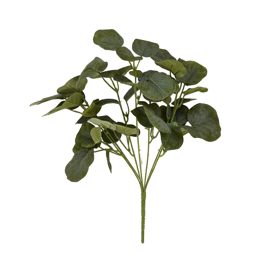 Artificial short eucalyptus bunch with silvery-green leaves for home decor, lifelike plastic foliage arrangement by Sostter at brixbailey.com