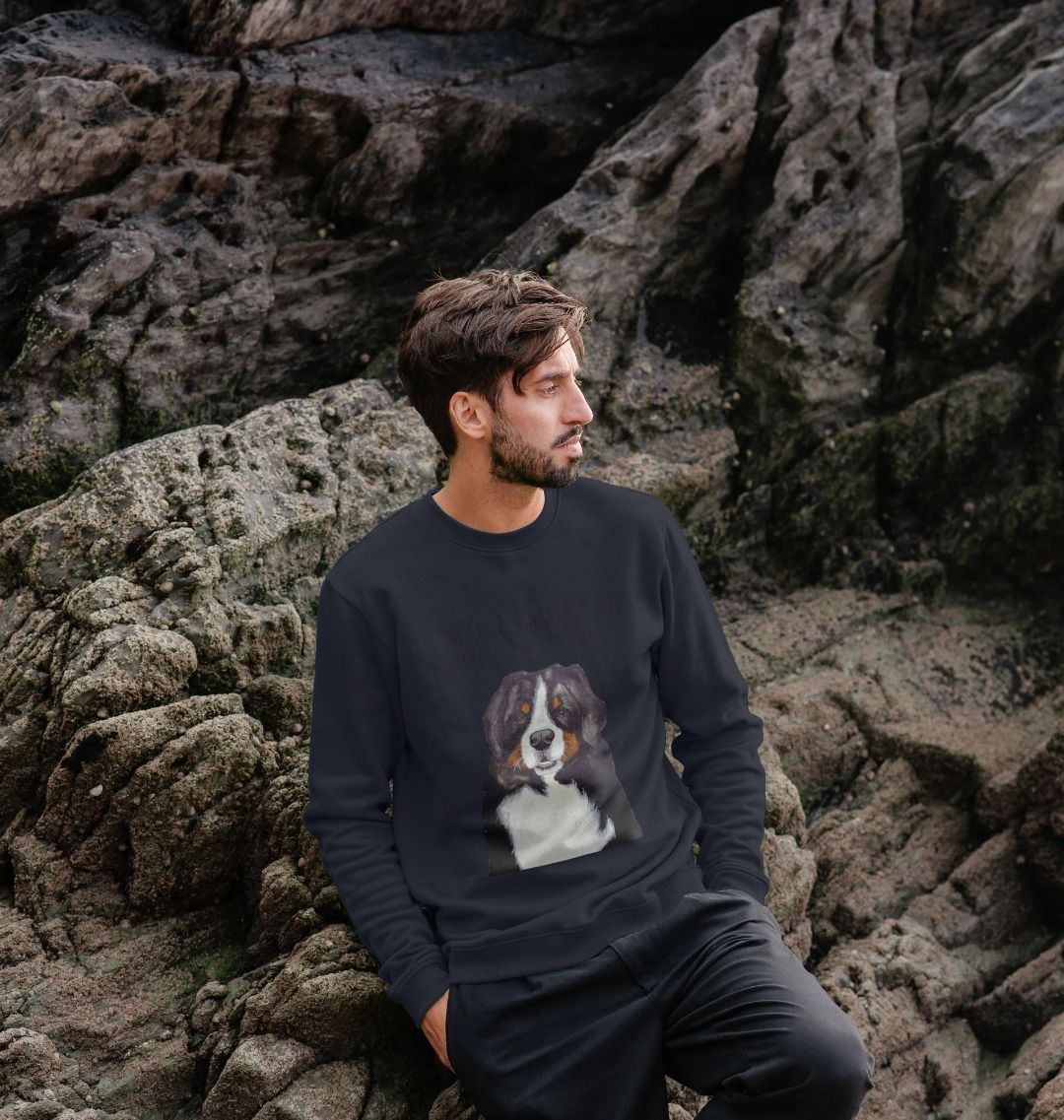 Get Cozy with Your Giant Furry Therapist – Bernese Mountain Dog Sweatshirt!